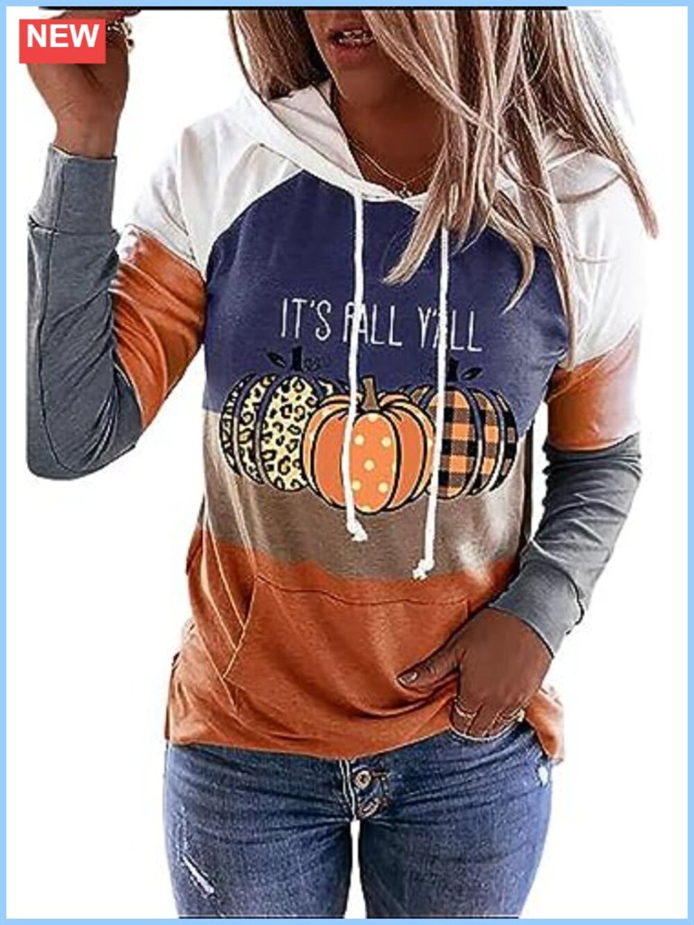 Womens Thanksgiving Hoodie Long Sleeve Pullover Kangaroo Pocket Casual Fall Top